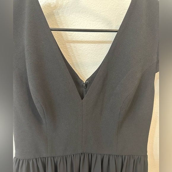 Dress the population black chiffon fit and flare midi. Women's size large. NWT - Picture 3 of 5